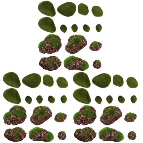 Toyvian 3 Sätze Simulierter Moosstein Mooskugeln Gründekoration Moosfelsen Moos Für Simulierter Moosiger Stein Dekorativer Moosiger Stein Beflockung Green 14 Stücke * 3 von Toyvian