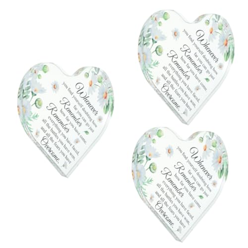 Toyvian 3 Stück Acryl -liebesbühne Kabine Büro-Schreibtisch-Plakette Psychische Gesundheitsdekoration Wohnkultur Positiv Desktop - Herzdekoration Für Den Tisch Alle Transparent von Toyvian