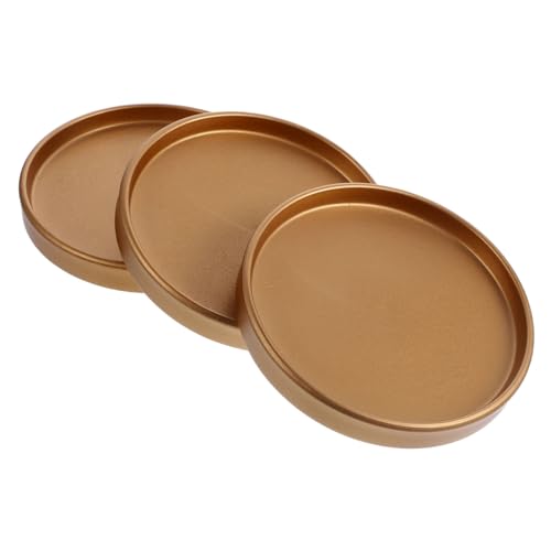Toyvian 3 Stück Blumentopf Tablett Zimmerpflanzen Drinnen Groß Anlage Pflanzentöpfe Innen Serviertablett Rund Topf Für Tabletts Tropfen Dekoratives Tablett Untertasse Runden Keramik Golden von Toyvian