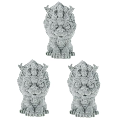 Toyvian 3 Stück Glücksbringer Steinfigur für Aquarien Wohnräume Design Vielseitig Einsetzbar für Schreibtische von Toyvian