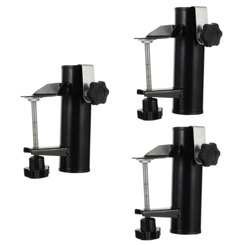 Toyvian 3 Stück Im Freien Regenschirm Im Freien Terrassenschirme Im Freien Schirmpfahl Regenschirmklemme Halterung Für Schirmständer Wasserdicht Sonnenschirme Uv Black Stahl von Toyvian