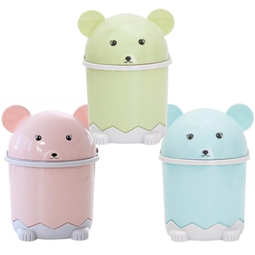 Toyvian 3 Stück Mini Tisch mülleimer mit Klappdeckel Bunter Desktop abfalleimer aus Robustem Geruchsdicht Platzsparend für Küche Bad Büro und Wohnzimmer Kreative Bär optik Toyvian 3 Stück Mini Tisch mülleimer mit Klappdeckel Bunter Desktop abfalleimer aus Robustem Geruchsdicht Platzsparend für Küche Bad Büro und Wohnzimmer Kreative Bär optik von Toyvian