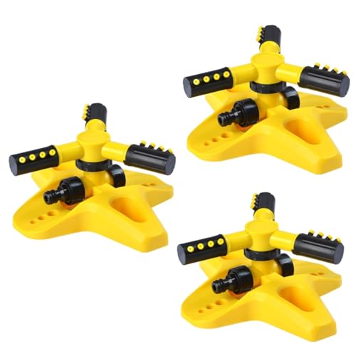 Toyvian 3 Stück Rotierender Wassersprinkler mit Stabiler Basis Praktischer Rasensprenger für Gartenbewässerung für Rasenflächen Pflanzen und Landwirtschaft Automatischer Sprühnebel für von Toyvian