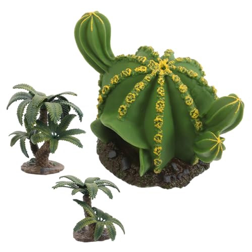 Toyvian 3 Stück Simuliertes Kaktusmodell Miniatur-Landschaftsdekoration Miniaturlandschaftsbäume Gecko-Tankanlagen Miniatur-Modellbäume Miniatur-Bastelzubehör Baumstütze Plastik Grün von Toyvian