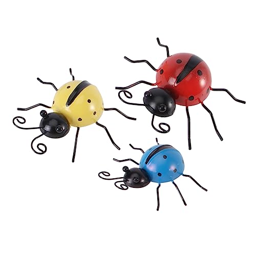 Toyvian 3 Stück Teiliges Outdoor Gartendeko Metall Ladybug Wandkunst Realistische Gartenfigur Rot Blau Gelb Leichte Wetterfeste Deko für Terrasse und Toyvian 3 Stück Teiliges Outdoor Gartendeko Metall Ladybug Wandkunst Realistische Gartenfigur Rot Blau Gelb Leichte Wetterfeste Deko für Terrasse und von Toyvian