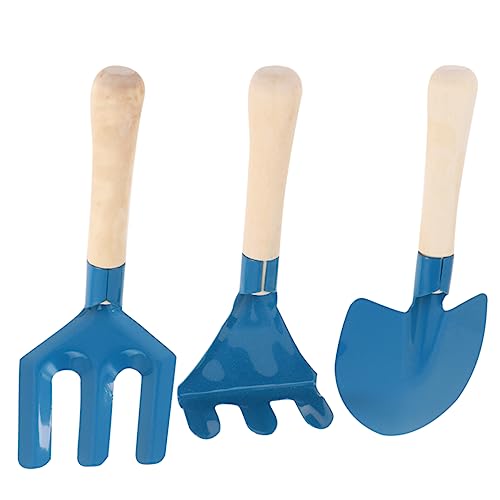 Toyvian 3 Stücke Strand Rechen Set Werkzeuge Schaufel Mini Rake Kit Bambus Blau von Toyvian