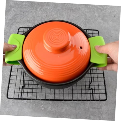 Toyvian 4 Paare Silikon Topfgriffmanschetten Hitzebeständige Topfgriff Clips Anti rutsch Topflappen für Küchen Töpfe mit Verbessertem Wärmeschutz und Praktischem Griffschutz von Toyvian