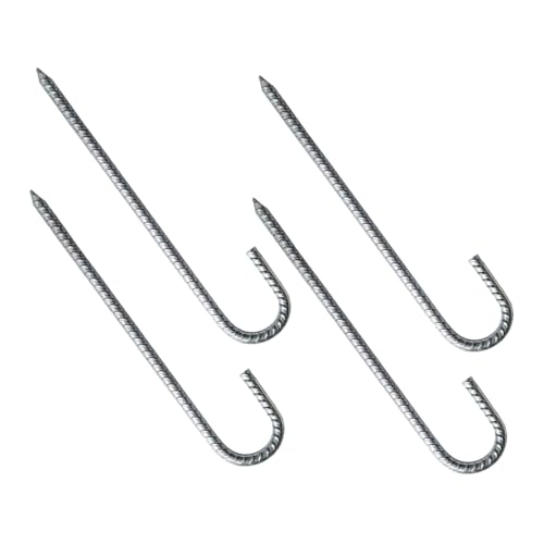 Toyvian 4 STÜCKE Teiliges Verzinkte J Haken Bodenanker Stabile U Förmige Erdspieße für Garten Zelt Trampolin Schwere Nutzung Zuverlässige für Außenbereiche von Toyvian