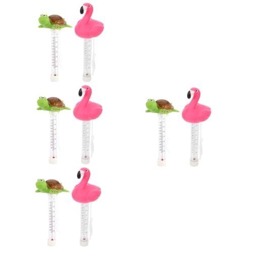 Toyvian 4 Sätze Flamingo -wasserthermometer Schwimmender Pool Schwimmbadtemperaturthermometer Badewanne Poolthermometer Schweben Poolwassertemperatur-thermometer Plastik 2 Stück * 4 von Toyvian