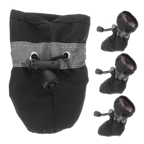 Toyvian 4 Stück Atmungsaktive wasserdichte Hundeschuhe mit Rutschfester Sohle und Reflektierendem Schutz Große Pfotenschoner für Drinnen und Draußen Sicherer bei Winterspaziergängen von Toyvian
