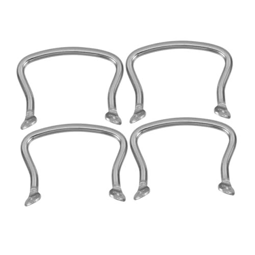 Toyvian 4 Stück Edelstahl Topf Ohr Doppelohrgriffe Abnehmbarer Wok-Griff Gebogene Topfgriffe Ersatz-topfseitengriff Abnehmbarer Topfgriff Ersatz-pfannenseitengriff Silver Rostfreier Stahl von Toyvian