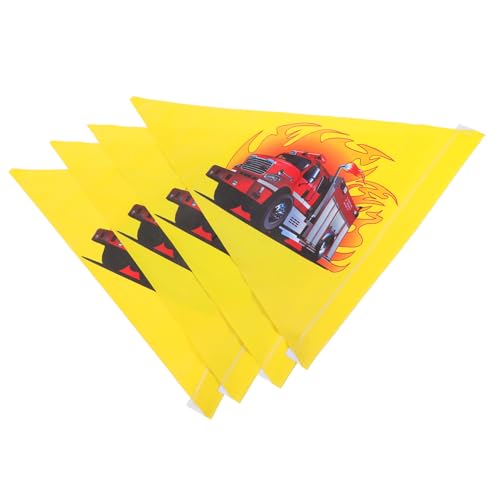Toyvian 4stücke Hochsichtbare Feuerwehr-sicherheitsflagge Für Kinderfahrrad Dreieckige Warnbanner Für Scooter Einfache Und Schnelle Ersatzflaggen Gelb Kindgerechtes Design von Toyvian