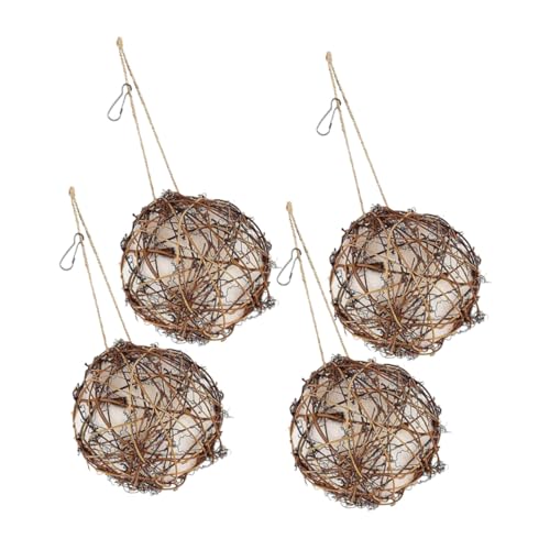 Toyvian 4 Stück Hängende Hummingbird Nistkugeln Außennistplätze für Vogelhaus Dekoration Garten und Innenbereich Stilvoll Praktisch mit Nistmaterial für Vogelenthusiasten von Toyvian