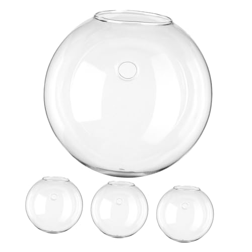 Toyvian 4 Stück Halbkreisförmige Wandvase aus Klarem Glas Hydroponischer Pflanzenhalter Platzsparend Transparentes Design für Büro und Kleine Wohnungen Moderne Wanddekoration von Toyvian