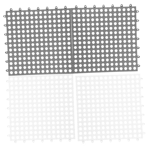 Toyvian 4 Stück Haustier Fußmatten für Kaninchen und Meerschweinchen rutschfeste Kunststoff Bodeneinlagen mit Design Strapazierfähig Pflegeleicht Geeignet für Kleintierkäfige von Toyvian