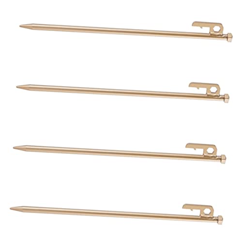 Toyvian 4 Stück Heringe Anbindung Schwer Nagel Zeltstangen Bodenanker Zeltplane Pflicht Camping Einsätze Zeltschraube Im Freien Wanderzubehör Rostfreier Stahl Golden von Toyvian