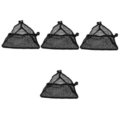 Toyvian 4 Stück Kleine runde Tischnetzbeutel Falten Mini Schreibtisch Campingtisch klappbar im Freien Aufbewahrungstasche für Klapptisch Netzbeutel unter dem Tisch Hängetasche Schwarz von Toyvian