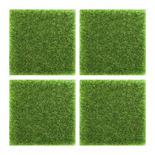 Toyvian 4Stücke Kunstrasenmatte für Kleiner Garten Dekoration Simulierte Grüne Grasmatte Langlebig Geruchsneutral Installieren für Balkon Wohnzimmer und Garten von Toyvian