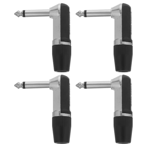 Toyvian 4 Stück Mono -mikrofonstopfen Rechtwinkliger Audioadapter Audioanschluss Für Mikrofon Mikrofonbuchanschluss Mikrofonstopfenanschluss Schwarz Metall Kunststoff von Toyvian