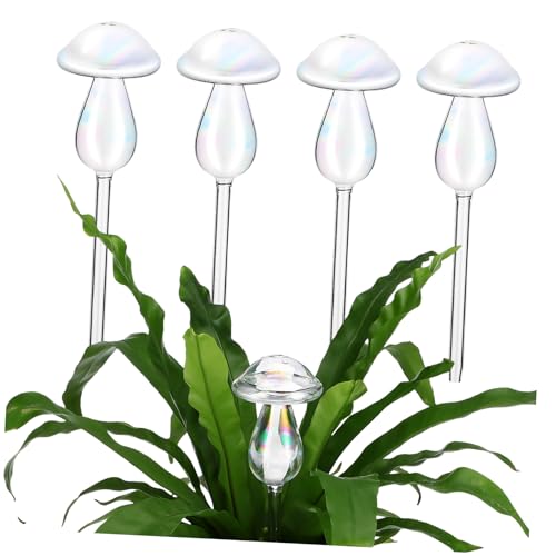 Toyvian 4 Stück Pilzförmige Bewässerungskugeln Selbstbewässernde Pflanzenstäbe für Töpfe Einfach zu Befüllen Dauerhafte Hydration für Indoor und Outdoor Pflanzen von Toyvian