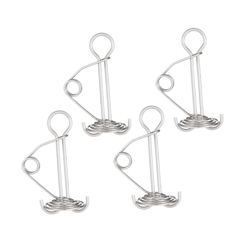 Toyvian 4 Stück Teiliges Edelstahl Camping Zeltbodenhaken mit Fischgrätenfeder für Stabile Befestigung von Zelten und Planen und Boden Robust Rostfrei Einfach zu Reinigen von Toyvian
