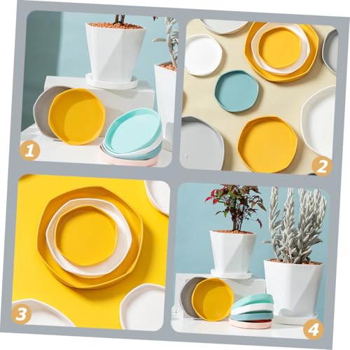 Toyvian 4 Stück Teiliges Kunststoff Pflanzuntersetzer Wasserabweisend Robust und Formstabil Geeignet für Innen und Außenpflanzen zum Auffangen Überschüssigen Wassers Praktische von Toyvian
