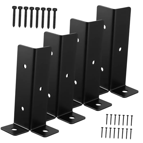 Toyvian 4 Stück Teiliges Postanker Robustem Verstellbare Basishalterungen für Holzpfosten Vielseitig Einsetzbar für Zaun Terrasse Pergola und Geländer Einfache Montage mit Vorgebohrten von Toyvian
