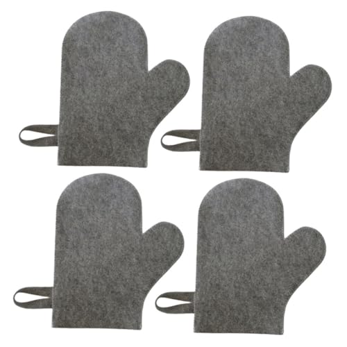 Toyvian 4 Stück Teiliges Saunahandschuh aus Hochwertigem Filz Hitzebeständig und Atmungsaktiv Bequeme Badehandschuhe für Sauna und Dampfbad Passend für Damen und Herren von Toyvian