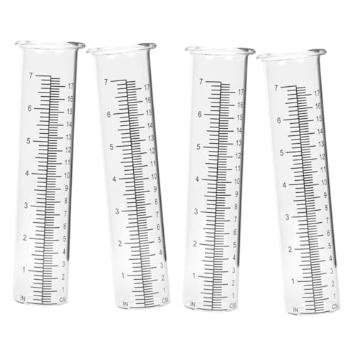 Toyvian 4 Stück Teiliges Transparentes Regenmessgerät Glas mit Klarer Wiederverwendbarer Garten Niederschlagsmesser für Präzise Messung im Außenbereich für und Pflanzenbewässerung von Toyvian