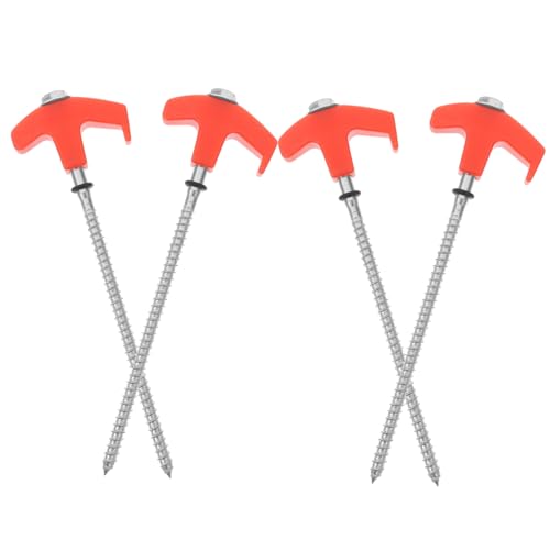 Toyvian 4 Stück Teiliges Zeltheringe mit Drehbarem Kunststoffkopf Robuste Schraubheringe für Harten Boden Leichte und Stabile Zeltnägel für Camping Outdoor Zeltplane und Abspannseile von Toyvian