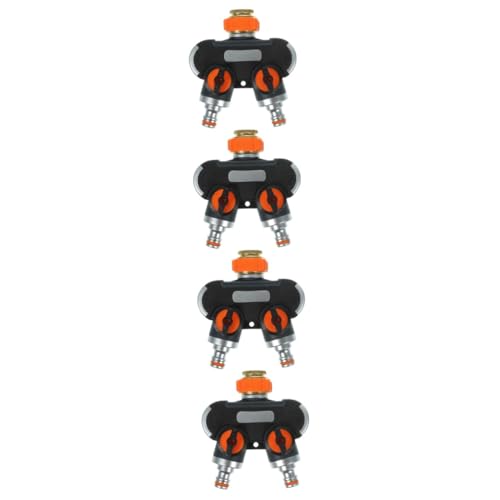 Toyvian 4 Stück Wasserverteiler Garten Doppelschlauch Adapter mit Einstellbarem Splitter für Effiziente Bewässerung für Gartenarbeiten und Einfache Installation von Toyvian