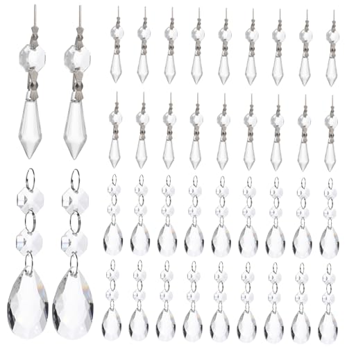 Toyvian 48 Stück Kronleuchter-kristall-ersatzglas Dekorative Hängeanhänger Ornamente Für Kronleuchter Vielseitig Einsetzbar von Toyvian