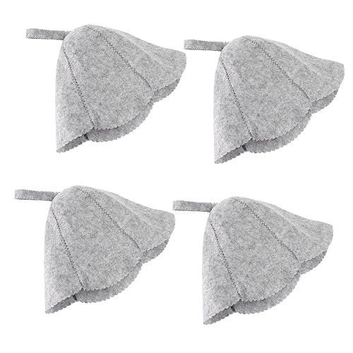 Toyvian 4Stücke Felt Sauna Hat Heat Resistant Cap for Sauna Bathing Quick Dry Head Cover Present for Family Friends von Toyvian