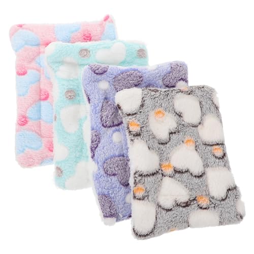 Toyvian 4 Stücke Warme Haustierkissen Satz für Kaninchen und Hamster Mikrofaser Schlafmatte Waschbar Multifunktionales Bett für Kleintiere von Toyvian