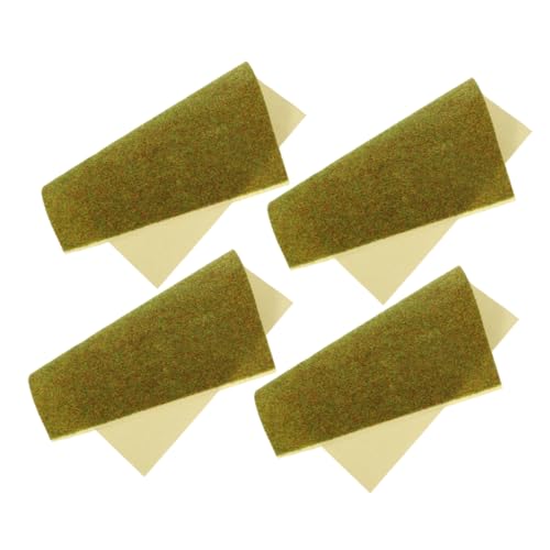Toyvian 4Stücke Zuschneidbare Nylon Rasenmatte für Sandtisch Künstlicher für Modellbau und DIY Landschaftsdekoration Lebensechtes Design zu Verwenden von Toyvian