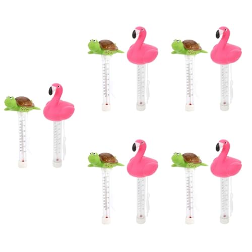 Toyvian 5 Sätze Flamingo -wasserthermometer Schwimmendes Pool-thermometer Badewannen-wasserthermometer Schwimmbadtemperaturthermometer Schwebend Schwimmender Pool Plastik 2 Stück * 5 von Toyvian