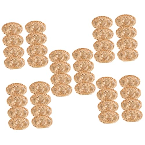 Toyvian 5 Sätze Mini-Strohhut Strohhüte Groß Puppe Mini-Hut Mini-strohhüte Strohkappen Mini-Kappen Zum Basteln Kleine Strohhüte Zum Basteln Mini-strickmützen Aus Strohimitat 8 Stück * 5 von Toyvian