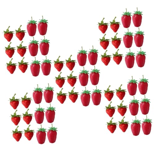 Toyvian 5 Sätze Simulierte Erdbeer Ornamente Erdbeeren Früchte Erdbeer Dekorationen Obst Lebensechte Erdbeere Künstliche Erdbeere Modell Künstliche Erdbeere 12 Stück * 5 von Toyvian