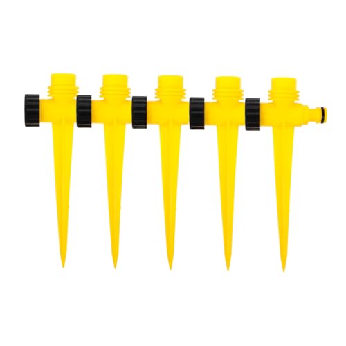Toyvian 5 Stück Automatischer rotierender Sprinkler Rasen Bewässerungssystem für den Garten Wasser Spikes Spitze Gartenversorgung Sprinkler-Spike-Basis Plastik Yellow von Toyvian