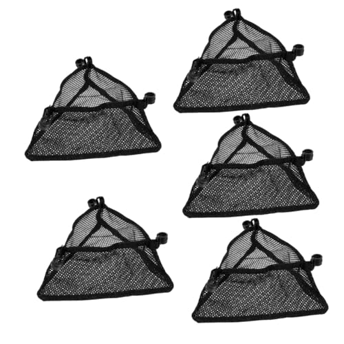 Toyvian 5 Stück Kleine Runde Tischnetzbeutel Falten Campingtisch Mini Klapptisch Klappbarer Outdoor-Tisch Im Freien Schreibtisch Hängenden Netzbeutel Outdoor-falttasche Falltabelle Schwarz von Toyvian