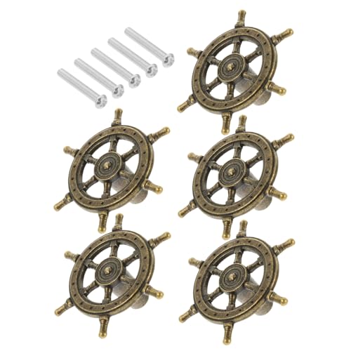 Toyvian 5 Stück Retro Möbelgriffe aus Antike Kommodenknöpfe im Schiffssteuerrad design Einfach zu Montieren Vielseitig für Schränke Kleiderschränke Türen Langlebig und Dekorativ Toyvian 5 Stück Retro Möbelgriffe aus Antike Kommodenknöpfe im Schiffssteuerrad design Einfach zu Montieren Vielseitig für Schränke Kleiderschränke Türen Langlebig und Dekorativ von Toyvian