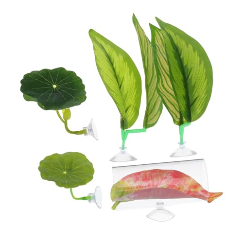 Toyvian 5 Stück Teiliges Künstliche Lotusblätter Betta Fisch Hängematte Aquarium Blattbett aus Abs Realistisch Texturiert Ruhiger Rückzugsort und Laichplatz für Kampffische Pflegeleicht von Toyvian