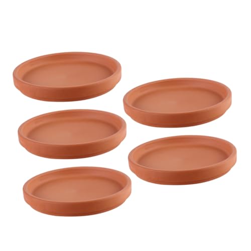 Toyvian 5 Stück Teiliges Runde Terrakotta Untersetzer für Blumentöpfe Auslaufsichere Pflanzenschalen Geeignet für Innen und Außenbereich Schützt Böden vor Verschmutzung von Toyvian