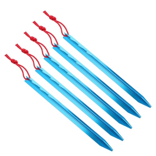 Toyvian 5 Stück Teiliges Zeltheringe Verstellbare Dreikantige Camping Heringe mit Seil Robust für Outdoor Strand Schnee EIS Langlebige Zeltnägel für Stabiles Zelten von Toyvian