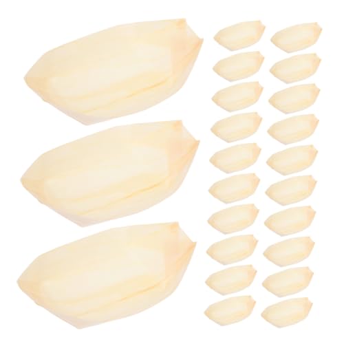 Toyvian 50 Stück Lunchbox in Form Eines Sushi-Bootes Lärm Sushi-tablett Restaurant Bootsgerichte Teller Platte Boote Essen Abteil Tablett Sushi-kit Catering -vorräte Aufschlag Holz Beige von Toyvian