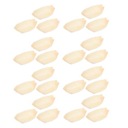 Toyvian 50 Stück Lunchbox in Form eines Sushi-Bootes Größe Boot-Snack-Tablett Restaurant Party Planke Servierboote aus Holz Holzplatte Sushiplatte aus Holz Japanisches Sushi-Gericht Beige von Toyvian