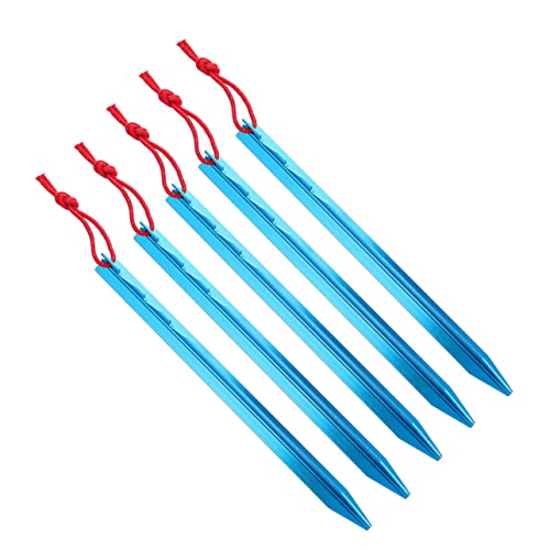 Toyvian 5Stücke Aluminiumlegierung Pegs Verstellbare Heringe für Outdoor Camping und Langlebig für Erde Verstellbarem Seil zur Sicheren von Toyvian