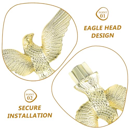 Toyvian 6 Stück Goldener Flaggenmast Adler Topper Dekorativer Outdoor Fahnenmast Ornament mit Schräger Steckmontage Wetterfester Flaggenmastkopf für Garten und Versammlungsort von Toyvian