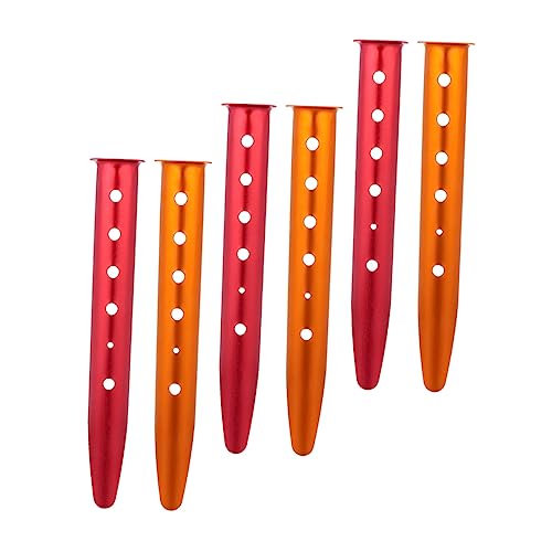 Toyvian 6 Stück Heringe Zelt Anbindung Einsatz Leicht Spikes tragbar Camping zubehör Einsätze Campingpfähle aus Legierung Camping Nägel Lagerpfähle Aluminiumlegierung von Toyvian