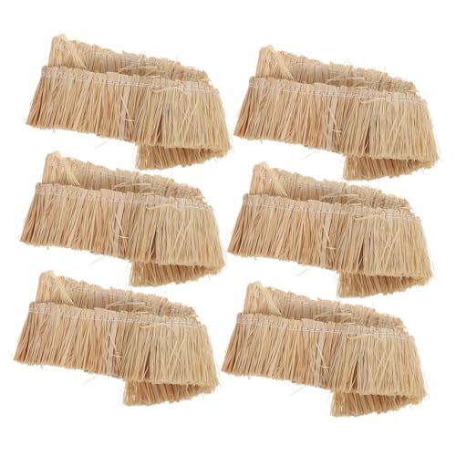Toyvian 6 Stück Künstliches Strohdach Simuliertes Stroh Strohgrasdach Mini-grasdach Simulation Künstliches Stroh Miniaturstroh Strohballen Zur Dekoration Mini Bast Beige von Toyvian